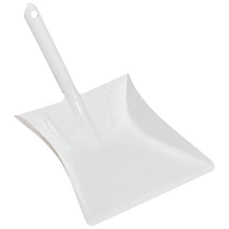 Szufelka metalowa do zamiatania śmieci biała