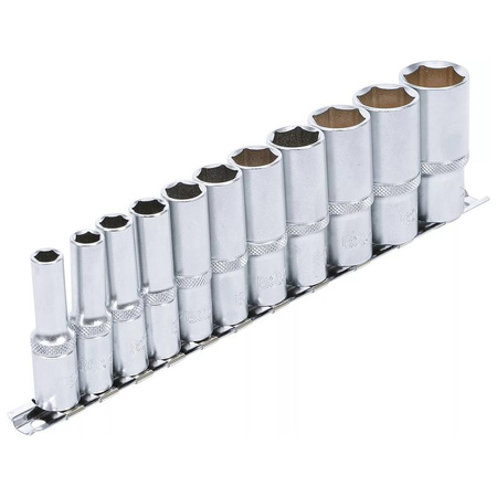 Zestaw 11 głębokich nasadek sześciokątnych, calowych, napęd 10 mm (3/8"), BGS 2756