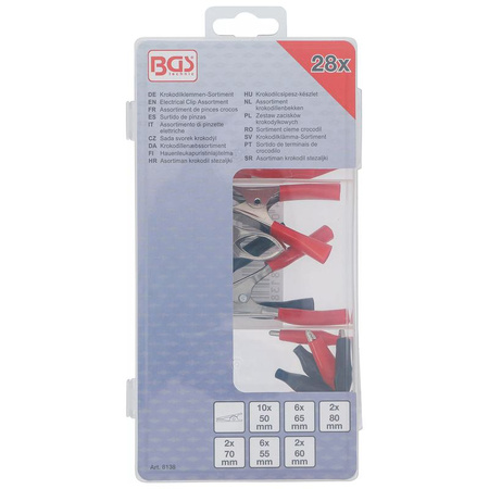 Zestaw zacisków krokodylkowych 28 szt., BGS 8138