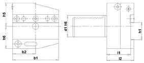 Uchwyt VDI do przecinaka, lewy AL 30x26mm FORTIS