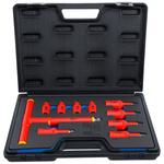 Zestaw 10 nasadek z bitem VDE, gniazdo sześciokątne 4-10 mm, napęd 10 mm (3/8") i 12,5 mm (1/2"), BGS 7132