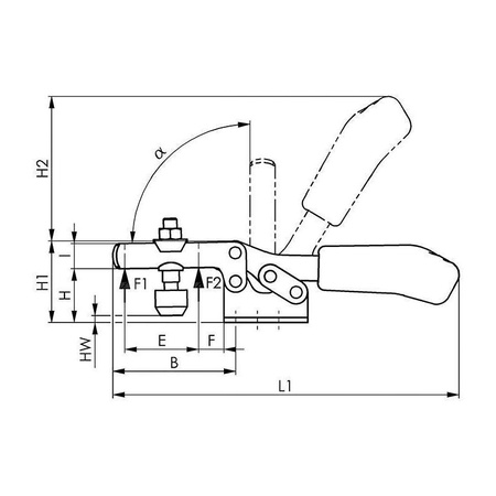 Zacisk kolankowy poziomy 4 kN, rozmiar 6, 6830 AMF