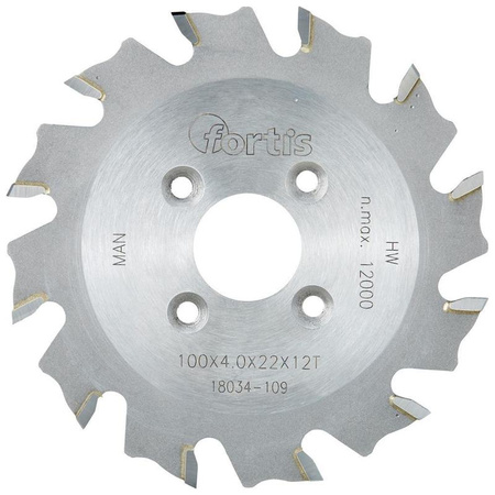 Frez do lamelek z ostrzami HW 100x40x22 Z12W FORTIS