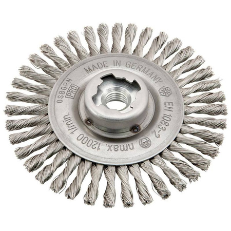 Szczotka garnkowa X-LOCK,drut stalowy pleciony 125x6x mm Osborn