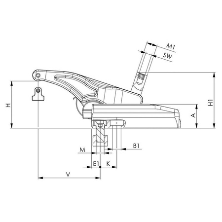 Zacisk siłowy M10 x 12, siła zacisku 22 kN, regulowany, 7600 AMF
