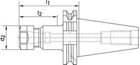 Oprawka do tulejek zaciskowych,długa, DIN69871ADB SK40-ER40, HAIMER