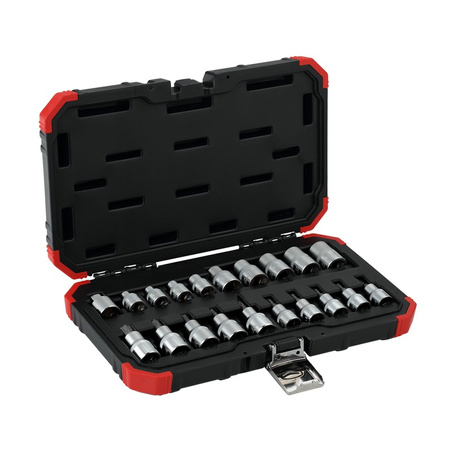 Zestaw nasadek Torx 3/8" + 1/2", 20 elementów - nasadki i bity TX E6-E20, T10-T55, redukcja 1/2" na 3/8", GEDORE RED, R68003020