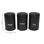 Pojemniki, stal, czarne, zestaw 3 sztuki Klausberg