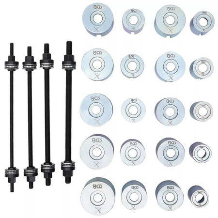Zestaw do montażu i demontażu łożysk z 4 śrubami 24 szt., BGS 1514