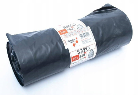 Worki na śmieci 240 L czarne 100x125 cm Schuller Sato HD 10 sztuk