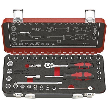 Zestaw końcówek klucza nasadowego 1/4" 36-częściowy, FORMAT