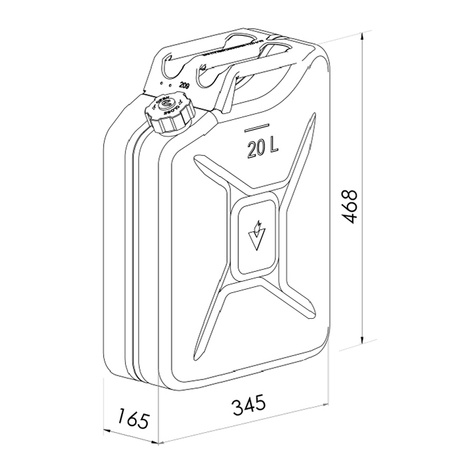 Kanister na paliwo z blachy stalowej oliwkowy 20 l Valpro