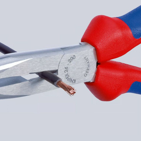 Szczypce tnące wydłużone „bociani dziób” z rękojeściami powlekanymi tworzywem sztucznym 200 mm KNIPEX 
26 21 200
