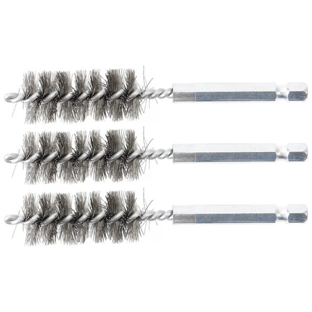 Szczotka stalowa 17 mm 6,3 mm (1/4") 3-częściowa, BGS 3078-17-S