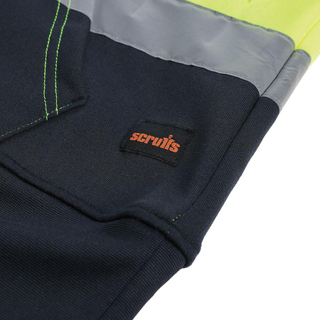 Jaskrawa bluza z kapturem żółto-granatowa z odblaskami, rozmiar XL, Scruffs T56400