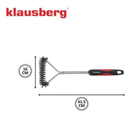 Szczotka do czyszczenia grilla, stal nierdzewna, uchwyt z tworzywa, Klausberg