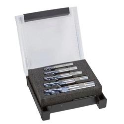 Zestaw frezów pełnowęglikowych,4-ostrz. TiALN, 4-częśc.,chwyt HB 6;8;10;12mm FORMAT GT