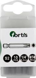 Bity 1/4'' DIN3126 TORX T40 x 50mm 10szt FORTIS