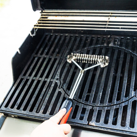 Szczotka do czyszczenia grilla, stal nierdzewna, uchwyt z tworzywa, Klausberg