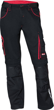 Spodnie męskie robocze długie z kieszeniami r. 28 czarny/czerwony FORTIS