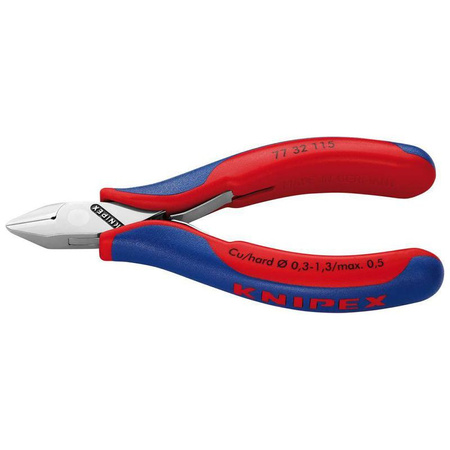 Szczypce tnące boczne dla elektroników, wierzcholek z małym skosem 115mm KNIPEX