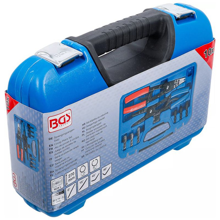 Zestaw szczypiec do pierścieni rozprężnych wymienne końcówki 10 szt., BGS 453