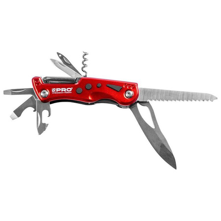 Multitool nóż wielofunkcyjny z latarką LED ostrze 75mm PRO