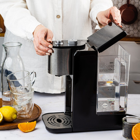 Dozownik gorącej wody, dyspenser, regulacja temperatury 45-100°C, czarno-srebrny, 2,2L, Klausberg, KB-7878