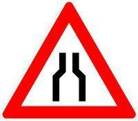 Znak drogowy 120 trójkąt 900mm Zwężony pas ruchu