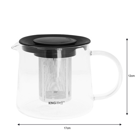 Zaparzacz szklany z sitkiem, 1l, KINGHoff