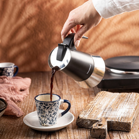 Kawiarka, zaparzacz do kawy ze stali 4 filiżanki, czarno-srebrny, Klausberg