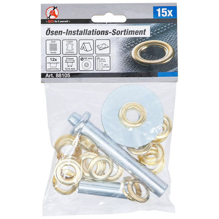 Zestaw do montażu zatrzasków, 15 szt., BGS Diy 88105
