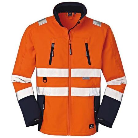 Kurtka Pittsburgh softshell fluorescencyjny pomarańcz/granat rozmiar S