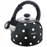 Czarny czajnik w kropki 2,6 l na gaz i indukcję, KINGHoff