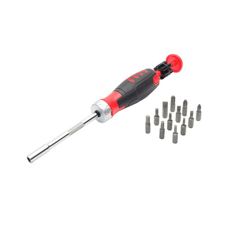 Zestaw wkrętaków, uchwyt magnetyczny z magazynkiem bitów 12 w 1 (PRO-WZ102) PRO