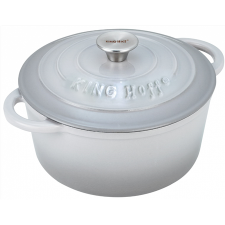 Garnek żeliwny z pokrywą Ø21 cm, pojemność 2,4 l szary KINGHoff