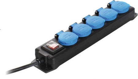 Listwa zasilająca 5x gniazdo IP44 przewód 4,5m H07RN- F3G15 230 V, 16 A