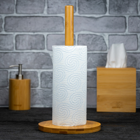 Stojak na ręcznik papierowy bambus KINGHoff