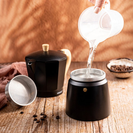 Aluminiowy zaparzacz ciśnieniowy do kawy, 12 filiżanek, czarny KINGHoff