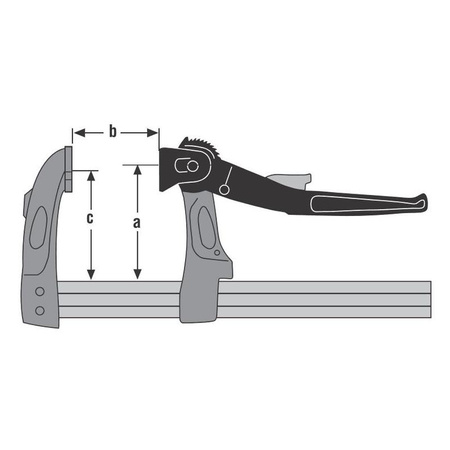Ścisk dźwigniowy 300 x 107/130 mm, 4003-L URKO