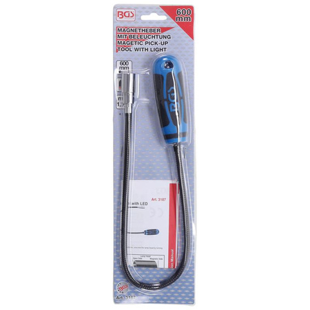Chwytak magnetyczny z diodą LED 600 mm udźwig 1,5 kg, BGS 3187