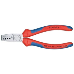 Szczypce do zgniatania tulejek kablowych z rękojeściami wielokomponentowymi 145 mm KNIPEX 97 62 145 A