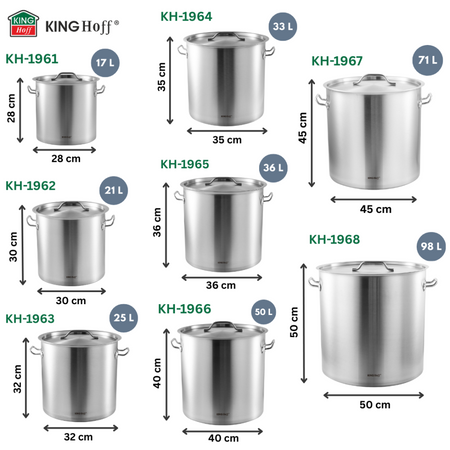 Garnek gastronomiczny ze stali nierdzewnej Ø45 cm, pojemność 71 l KINGHoff