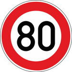 Znak drogowy 274-80 okrągły ograniczenie 80 km/h