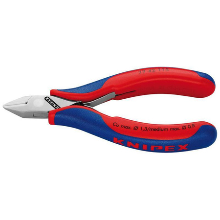 Szczypce tnące boczne dla elektroników,główka spiczasta bez skosu 115mm KNIPEX