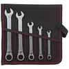 Zestaw kluczy płaskich z grzechotką dwukierunkową 8-19 mm, 5-częściowy, w zwijanym etui, FORMAT