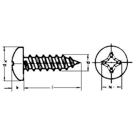 Blachowkręty DIN7981 C stal A2 PH2 3,9x19mm 100szt E-NORMpro