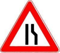 Znak drogowy 121-10 trójkąt 900mm Zwężony prawy pas ruchu