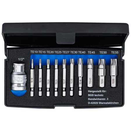 Zestaw wykrętaków do uszkodzonego profilu Torx T10-T55 11 szt., BGS 9170