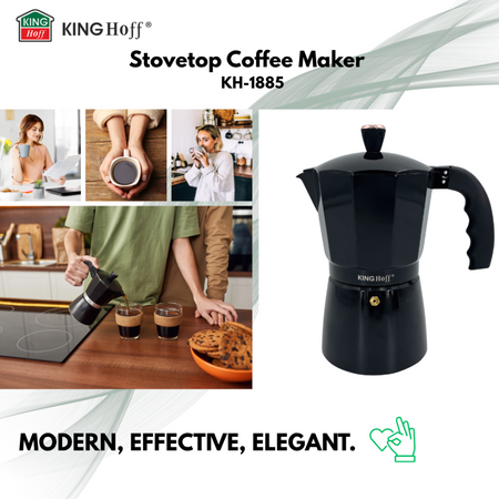 Aluminiowa kawiarka ciśnieniowa do kawy, 12 filiżanek, czarny/rose gold KINGHoff